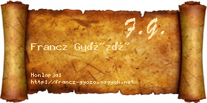 Francz Győző névjegykártya